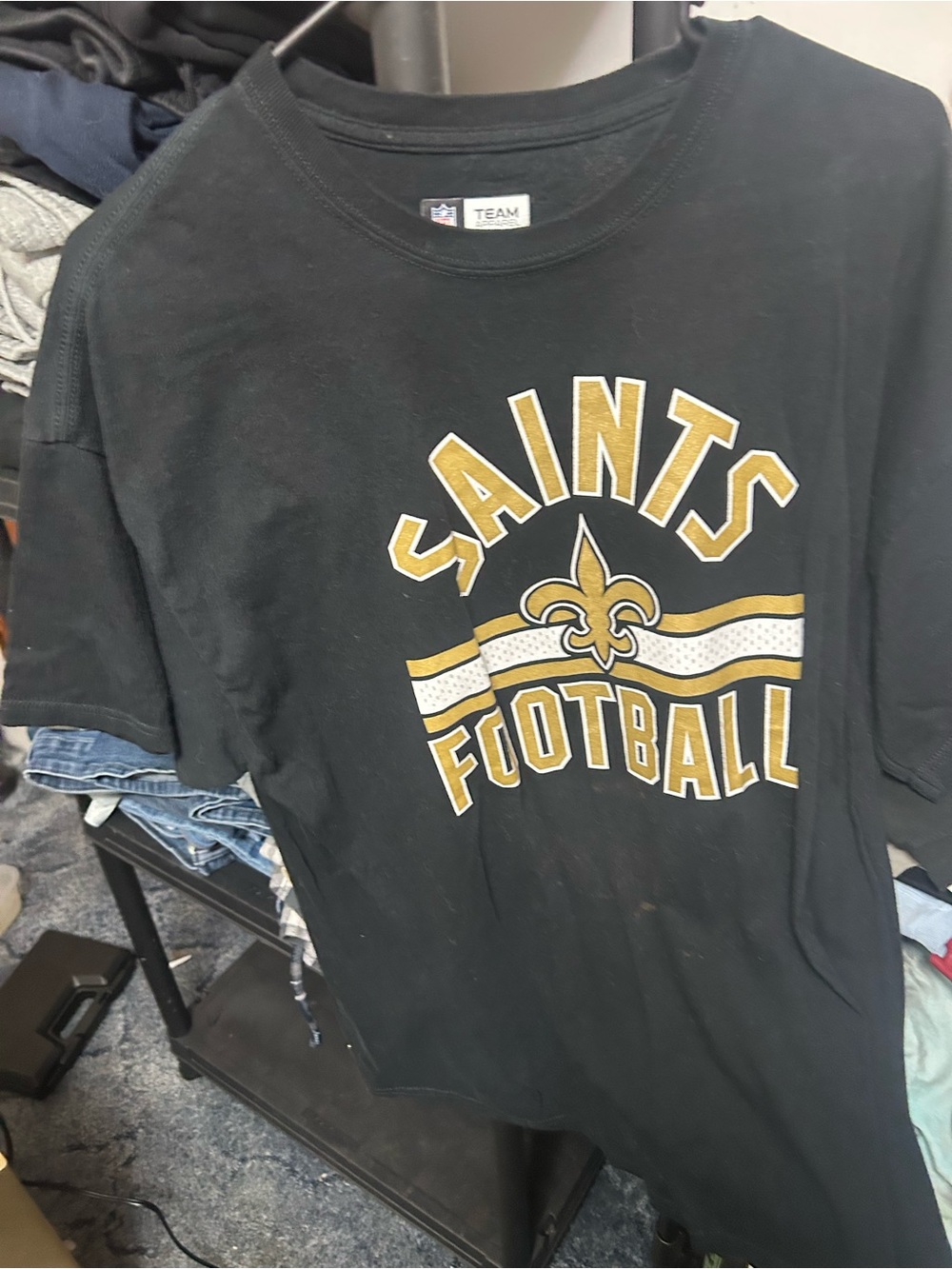 Saints Football Short Sleeve Tee - Black & Gold